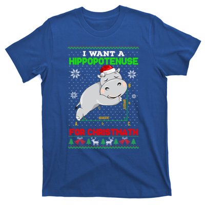 Math I Want A Hippopotenuse For Christmath Ugly Sweater Xmas Gift T-Shirt