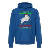 Math I Want A Hippopotenuse For Christmath Ugly Sweater Xmas Gift Premium Hoodie