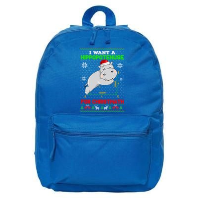 Math I Want A Hippopotenuse For Christmath Ugly Sweater Xmas Gift 16 in Basic Backpack