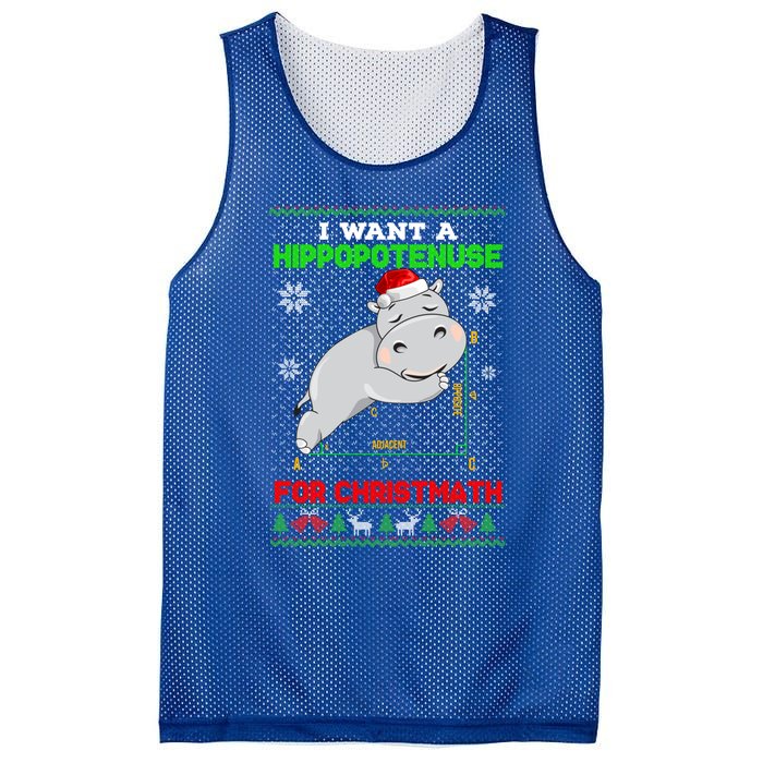 Math I Want A Hippopotenuse For Christmath Ugly Sweater Xmas Gift Mesh Reversible Basketball Jersey Tank