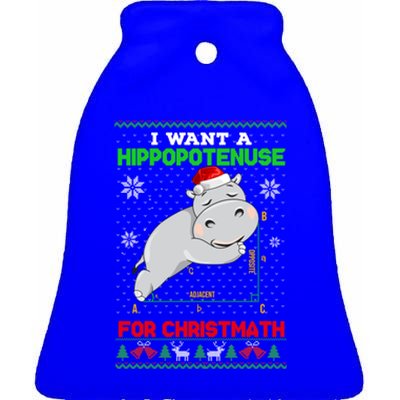 Math I Want A Hippopotenuse For Christmath Ugly Sweater Xmas Gift Ceramic Bell Ornament