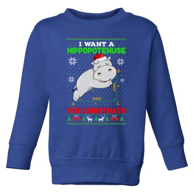 Math I Want A Hippopotenuse For Christmath Ugly Sweater Xmas Gift Toddler Sweatshirt