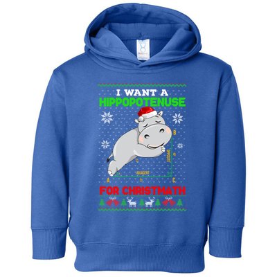 Math I Want A Hippopotenuse For Christmath Ugly Sweater Xmas Gift Toddler Hoodie