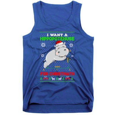 Math I Want A Hippopotenuse For Christmath Ugly Sweater Xmas Gift Tank Top