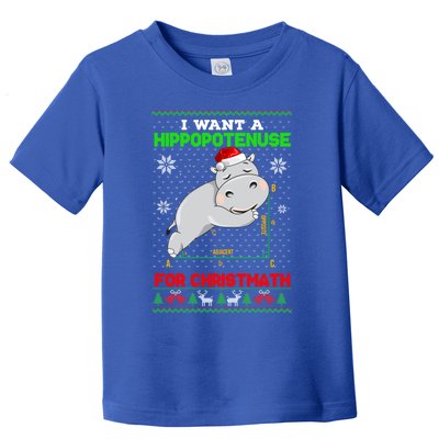 Math I Want A Hippopotenuse For Christmath Ugly Sweater Xmas Gift Toddler T-Shirt