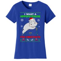 Math I Want A Hippopotenuse For Christmath Ugly Sweater Xmas Gift Women's T-Shirt