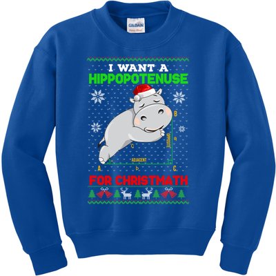 Math I Want A Hippopotenuse For Christmath Ugly Sweater Xmas Gift Kids Sweatshirt