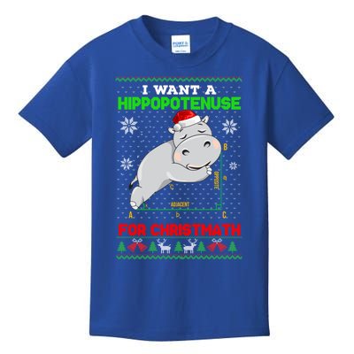 Math I Want A Hippopotenuse For Christmath Ugly Sweater Xmas Gift Kids T-Shirt