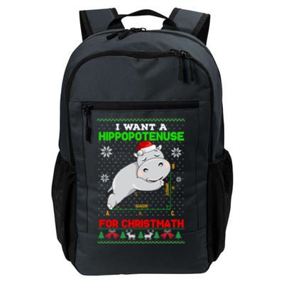 Math I Want A Hippopotenuse For Christmath Ugly Sweater Xmas Gift Daily Commute Backpack