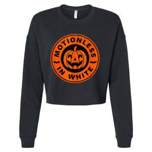 Motionlesses In White Pumpkin Scary Halloween Cropped Pullover Crew