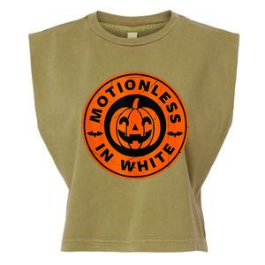 Motionlesses In White Pumpkin Scary Halloween Garment-Dyed Women's Muscle Tee