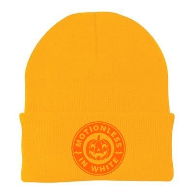 Motionlesses In White Pumpkin Scary Halloween Knit Cap Winter Beanie