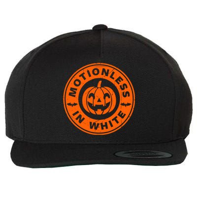 Motionlesses In White Pumpkin Scary Halloween Wool Snapback Cap