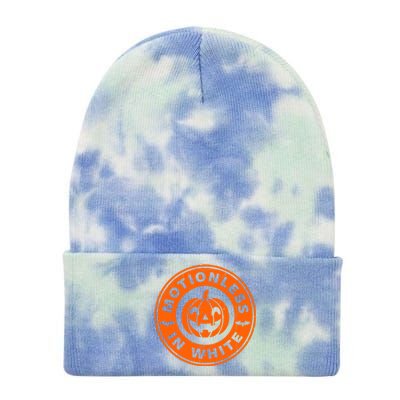 Motionlesses In White Pumpkin Scary Halloween Tie Dye 12in Knit Beanie