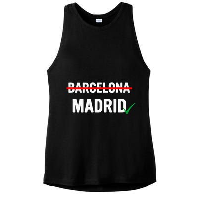 Madrid Is Way Better Than Barcelona In Every Way Ladies PosiCharge Tri-Blend Wicking Tank