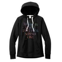 Music Is What Feelings Sound Like Rainbow Letters Women's Fleece Hoodie