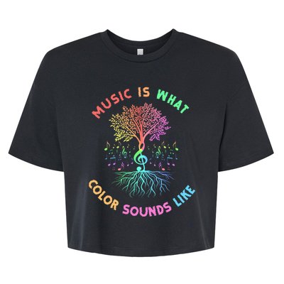 Music Is What Color Sounds Like Bella+Canvas Jersey Crop Tee