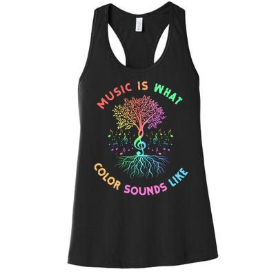 Music Is What Color Sounds Like Women's Racerback Tank