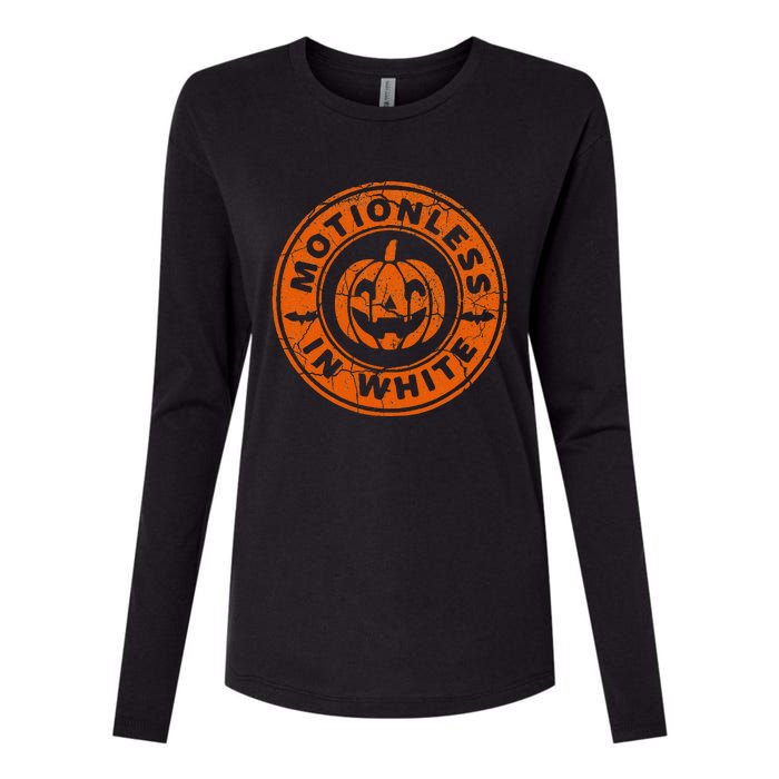 Motionlesses In White Pumpkin Scary Halloween Vintage Womens Cotton Relaxed Long Sleeve T-Shirt