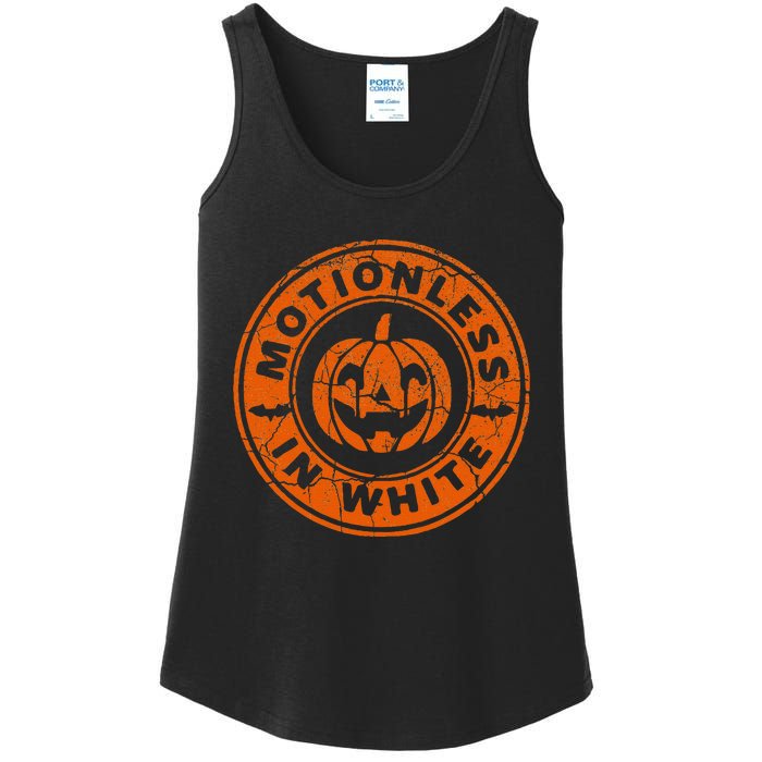 Motionlesses In White Pumpkin Scary Halloween Vintage Ladies Essential Tank