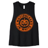 Motionlesses In White Pumpkin Scary Halloween Vintage Women's Racerback Cropped Tank