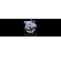 Meowica July 4h Funny Cat Bald Eagle American Flag Bumper Sticker