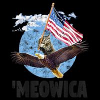 Meowica July 4h Funny Cat Bald Eagle American Flag Cooling Performance Long Sleeve Crew