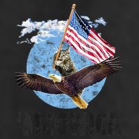Meowica July 4h Funny Cat Bald Eagle American Flag Hat