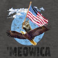 Meowica July 4h Funny Cat Bald Eagle American Flag Vector Backpack