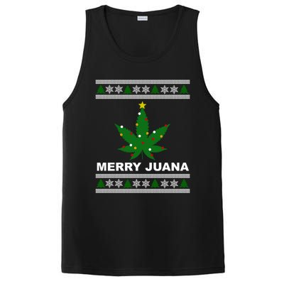 Merry Juana 420 Cannabis Weed Marijuana Ugly Christmas Cool Gift PosiCharge Competitor Tank