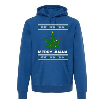 Merry Juana 420 Cannabis Weed Marijuana Ugly Christmas Cool Gift Premium Hoodie