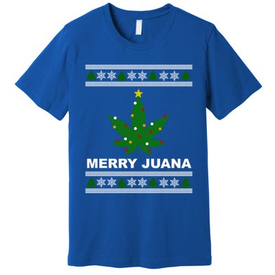 Merry Juana 420 Cannabis Weed Marijuana Ugly Christmas Cool Gift Premium T-Shirt