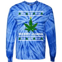 Merry Juana 420 Cannabis Weed Marijuana Ugly Christmas Cool Gift Tie-Dye Long Sleeve Shirt