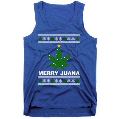 Merry Juana 420 Cannabis Weed Marijuana Ugly Christmas Cool Gift Tank Top