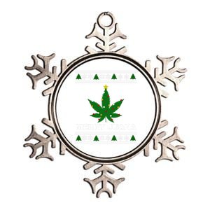 Merry Juana 420 Cannabis Weed Marijuana Ugly Christmas Cool Gift Metallic Star Ornament