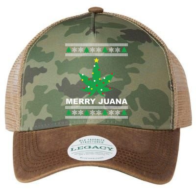 Merry Juana 420 Cannabis Weed Marijuana Ugly Christmas Legacy Tie Dye Trucker Hat