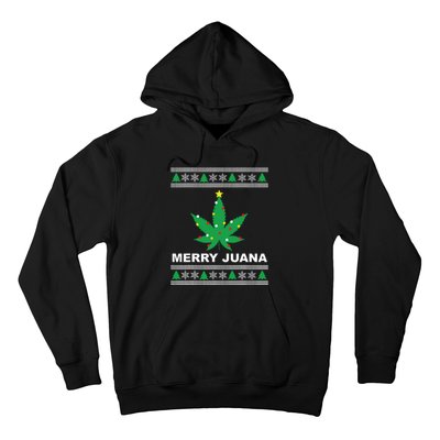 Merry Juana 420 Cannabis Weed Marijuana Ugly Christmas Hoodie