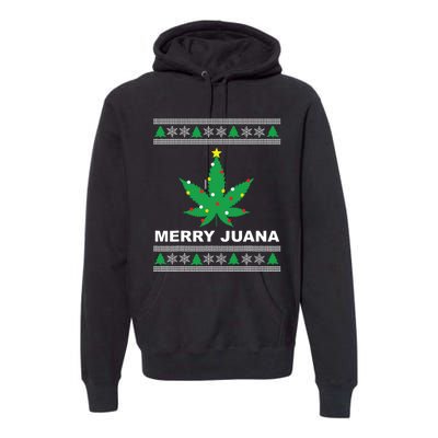 Merry Juana 420 Cannabis Weed Marijuana Ugly Christmas Premium Hoodie