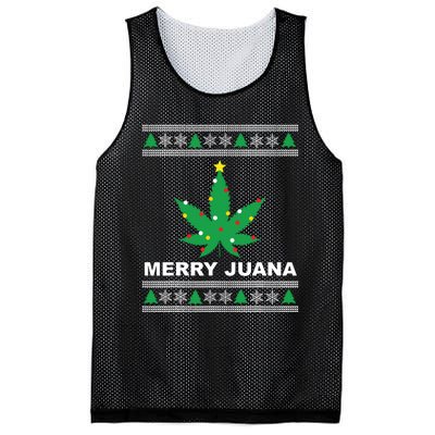 Merry Juana 420 Cannabis Weed Marijuana Ugly Christmas Mesh Reversible Basketball Jersey Tank