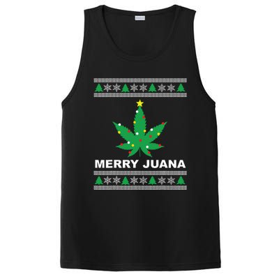 Merry Juana 420 Cannabis Weed Marijuana Ugly Christmas PosiCharge Competitor Tank