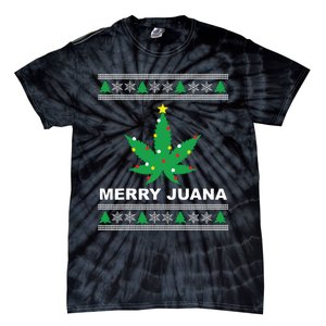 Merry Juana 420 Cannabis Weed Marijuana Ugly Christmas Tie-Dye T-Shirt