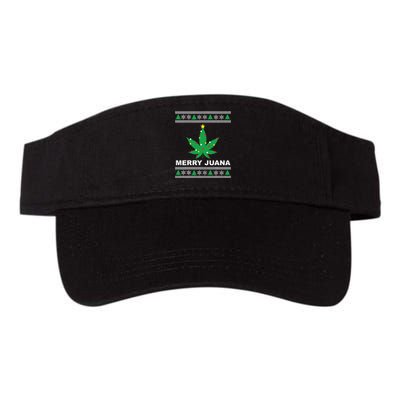 Merry Juana 420 Cannabis Weed Marijuana Ugly Christmas Valucap Bio-Washed Visor