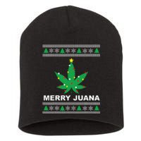 Merry Juana 420 Cannabis Weed Marijuana Ugly Christmas Short Acrylic Beanie