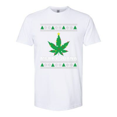 Merry Juana 420 Cannabis Weed Marijuana Ugly Christmas Softstyle® CVC T-Shirt