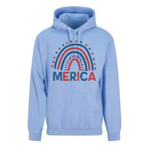 Merica July 4th American Flag Distressed Usa Rainbow Great Gift Unisex Surf Hoodie