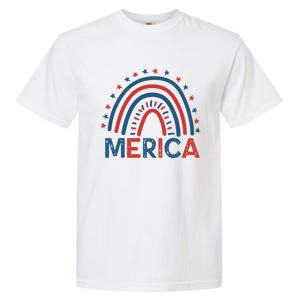 Merica July 4th American Flag Distressed Usa Rainbow Great Gift Garment-Dyed Heavyweight T-Shirt