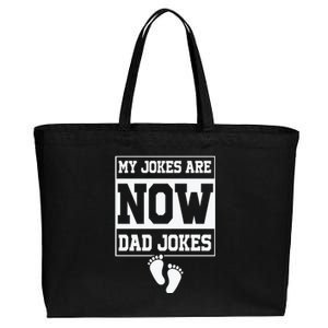 My Jokes Are Now Dad Jokes Funny First Time Dad Cotton Canvas Jumbo Tote