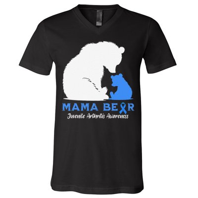 Mama-Bear Juvenile Arthritis Awareness V-Neck T-Shirt