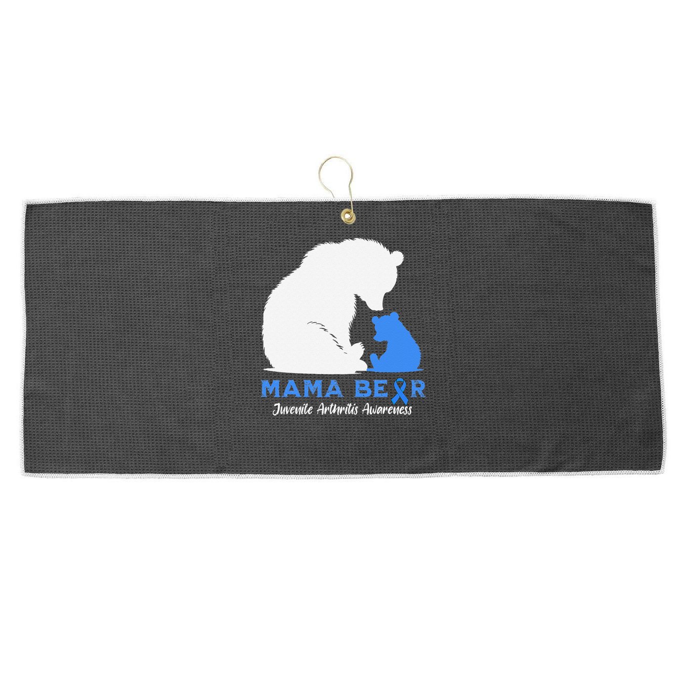 Mama-Bear Juvenile Arthritis Awareness Large Microfiber Waffle Golf Towel