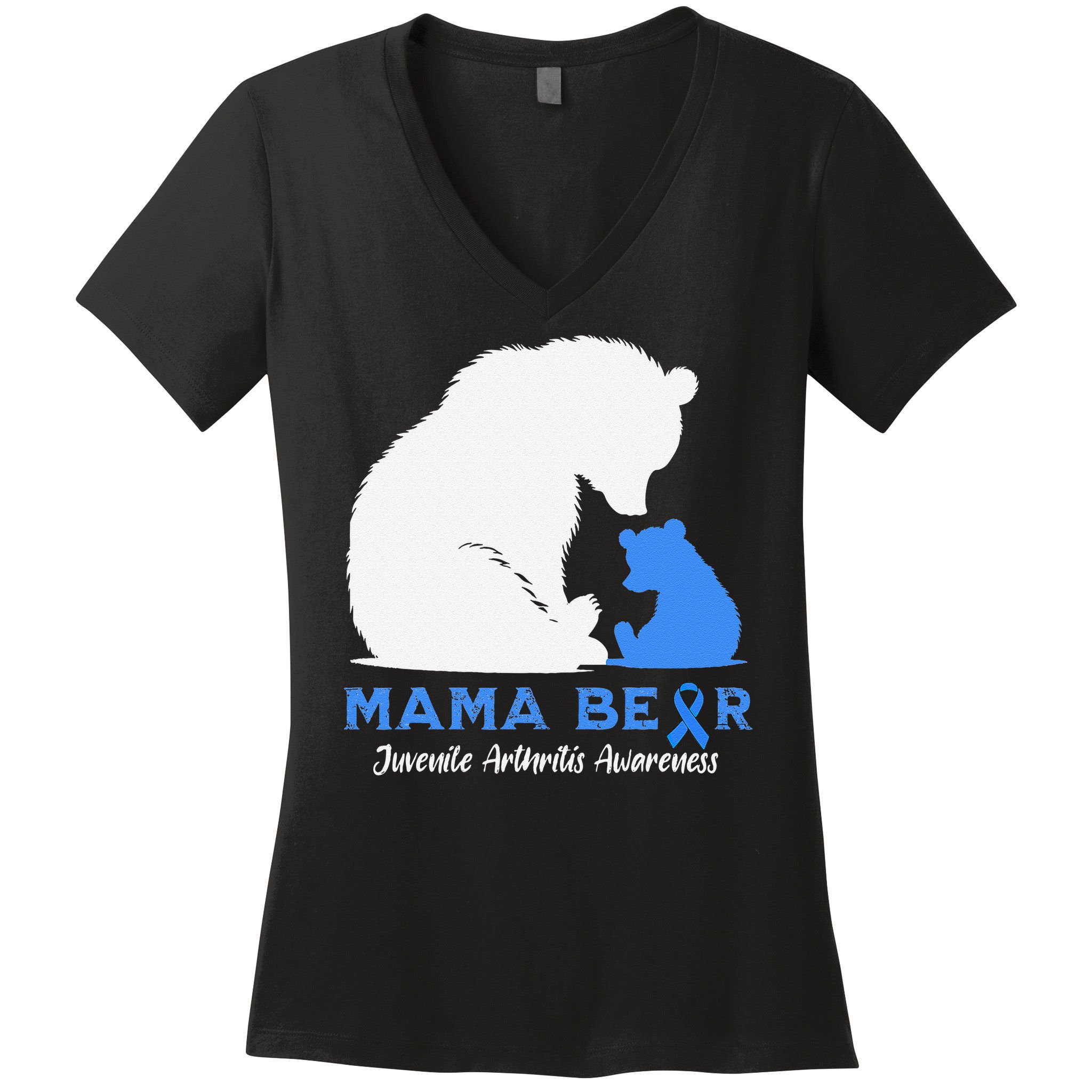 Mama-Bear Juvenile Arthritis Awareness Women's V-Neck T-Shirt